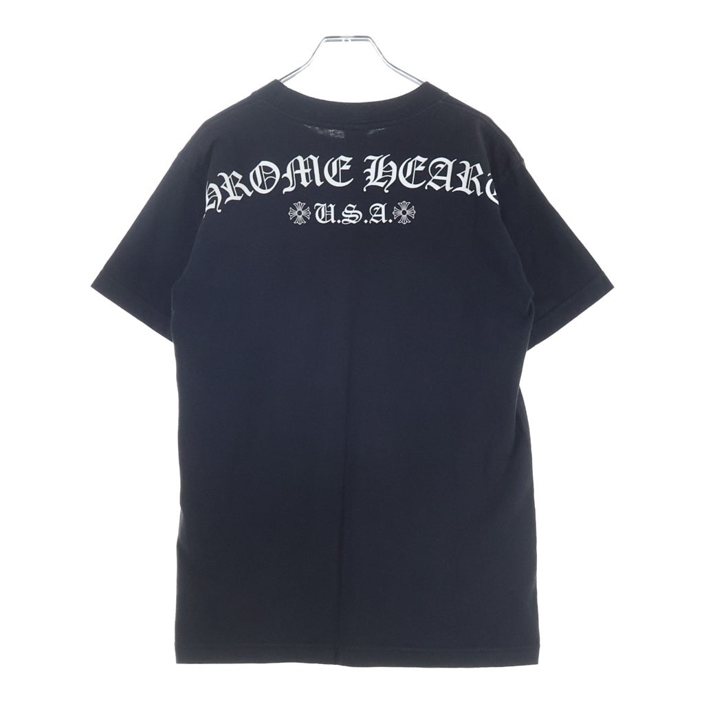 CHROME HEARTS(クロムハーツ) BACK ARCH LOGO SCROLL RABEL USA PRINT TEE バックアーチロゴ スクロールラベル プリント ポケット半袖Tシャツ カットソー ブラック