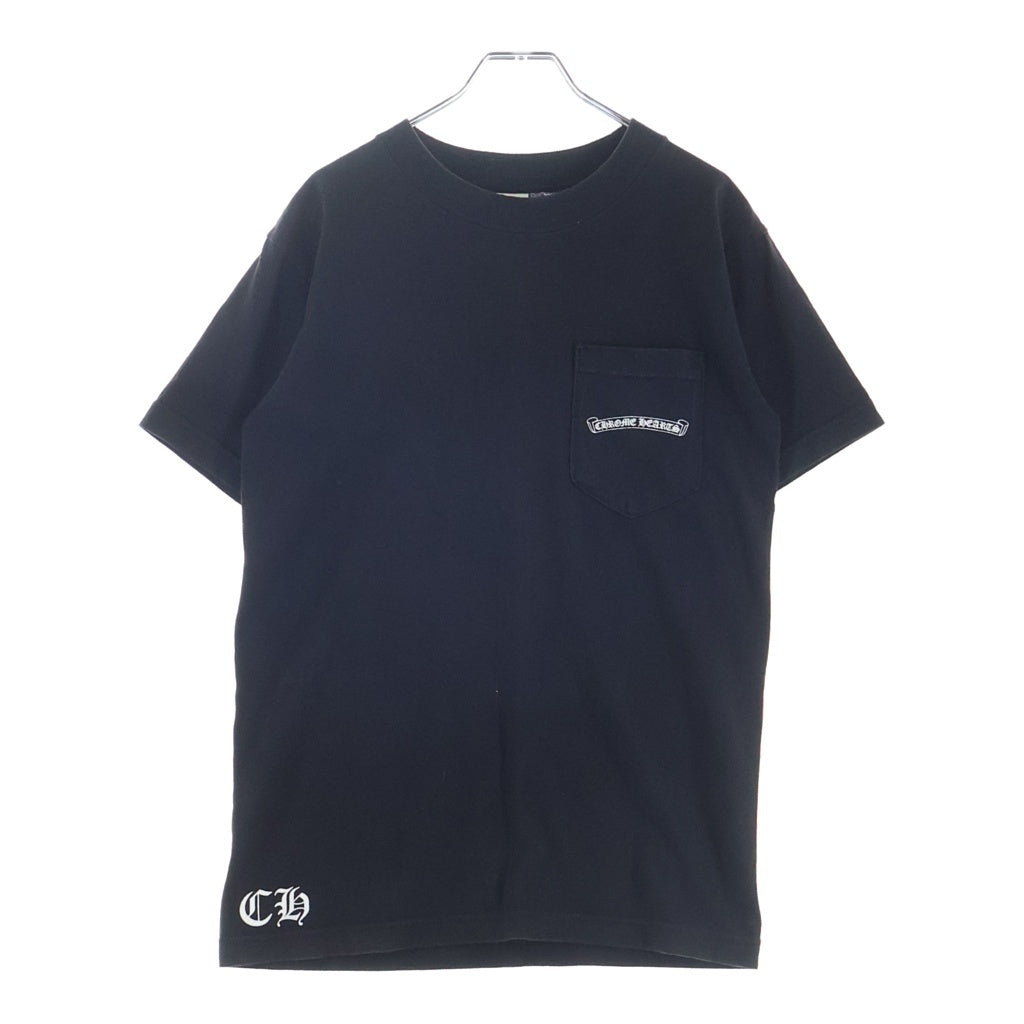 CHROME HEARTS(クロムハーツ) BACK ARCH LOGO SCROLL RABEL USA PRINT TEE バックアーチロゴ スクロールラベル プリント ポケット半袖Tシャツ カットソー ブラック