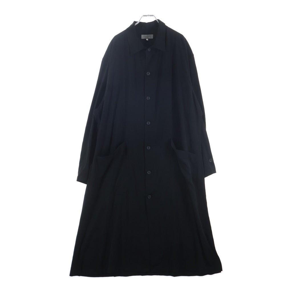 Yohji Yamamoto POUR HOMME(ヨウジヤマモト プールオム) SHIRTS COAT シャツコート 袖ロゴ ブラック HG-B12-500