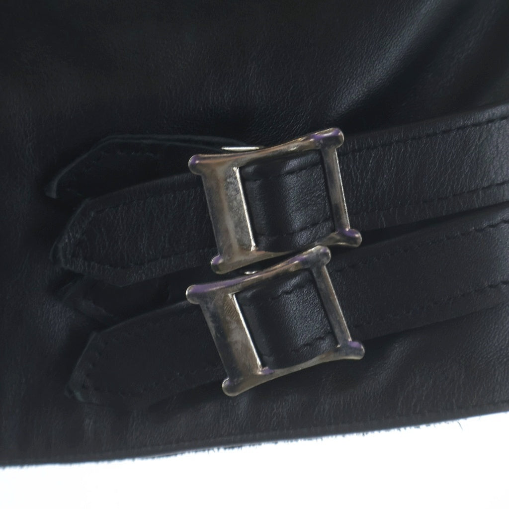 666 LEATHER WEAR(トリプルシックスレザーウェア) LJM-1TF Double Riders Jacket ダブルライダースジャケット タイトフィット ステアハイド ブラック