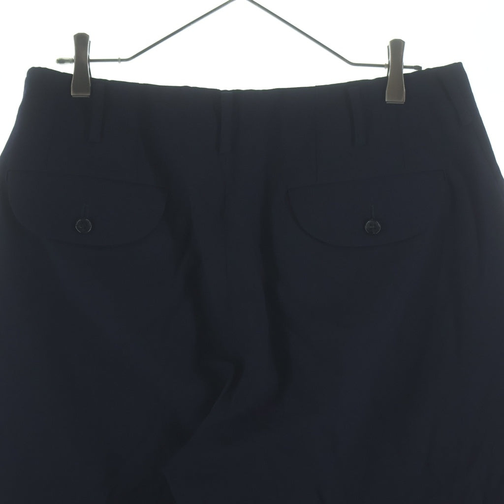 COMME des GARCONS HOMME PLUS(コムデギャルソンオムプリュス) Cropped Pants フェイクレザー切替パンツ クロップドパンツ テーパードパンツ ブラック PC-P083