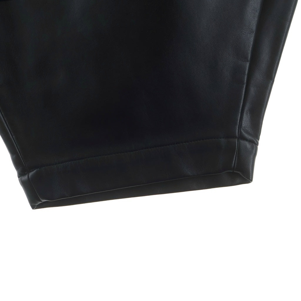 COMME des GARCONS HOMME PLUS(コムデギャルソンオムプリュス) Cropped Pants フェイクレザー切替パンツ クロップドパンツ テーパードパンツ ブラック PC-P083