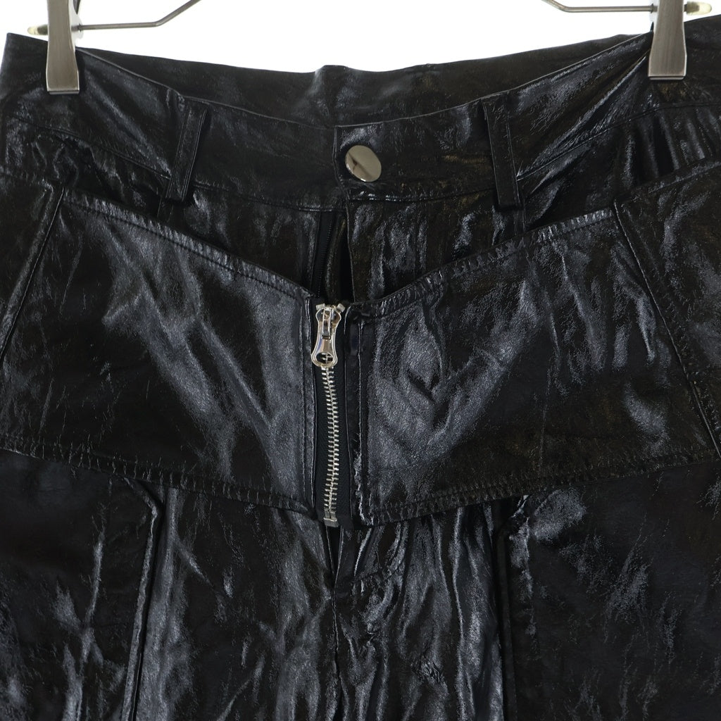 NO BRAND(ノーブランド) 【YOIKADAKADA】 Vinyl Pants ビニールパンツ エナメル ブラック
