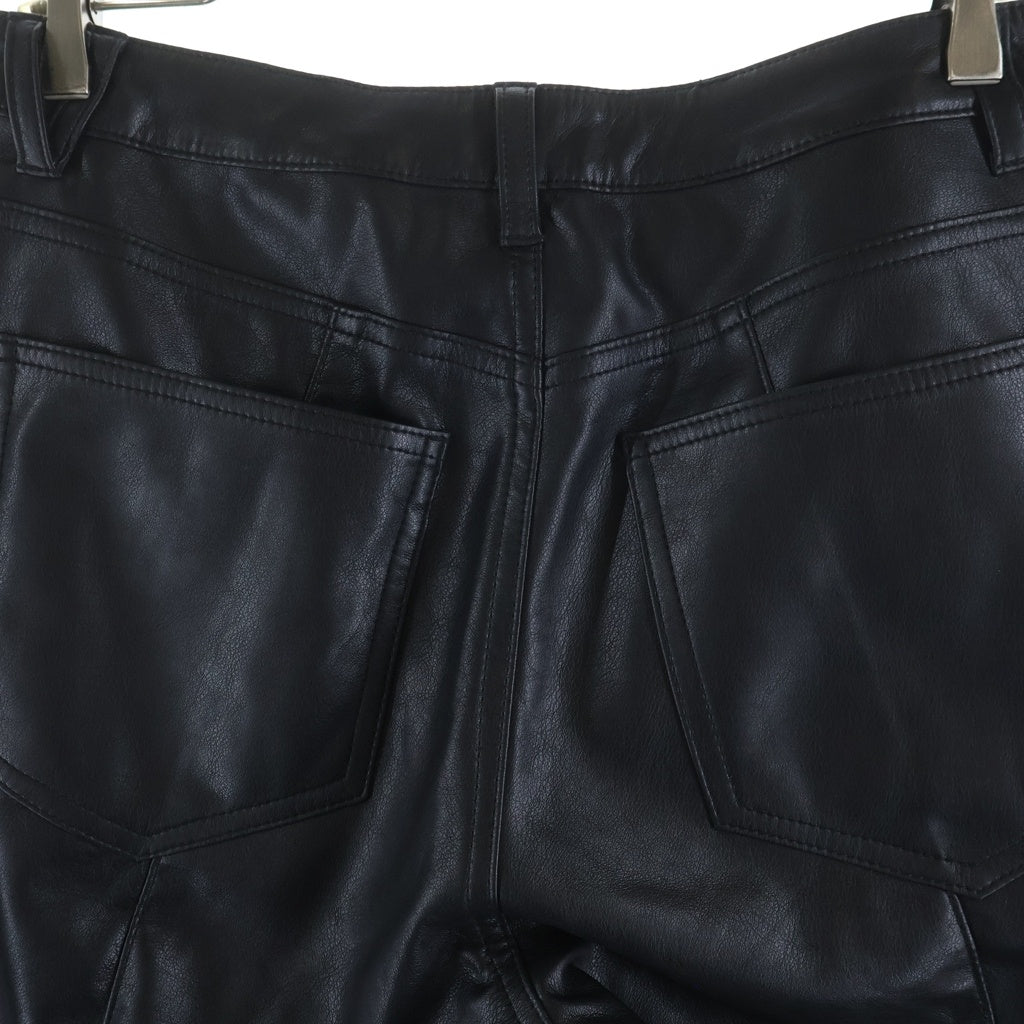 LAST NEST(ラスト ネスト) Faux Leather Cargo Pants V2 2WAY フェイクレザーパンツ ハーフパンツ ショーツ ブラック