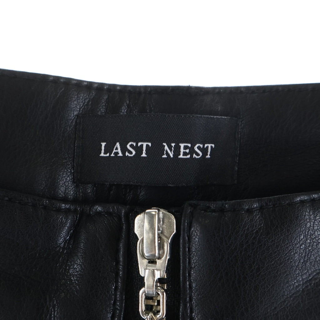 LAST NEST(ラスト ネスト) Faux Leather Cargo Pants V2 2WAY フェイクレザーパンツ ハーフパンツ ショーツ ブラック