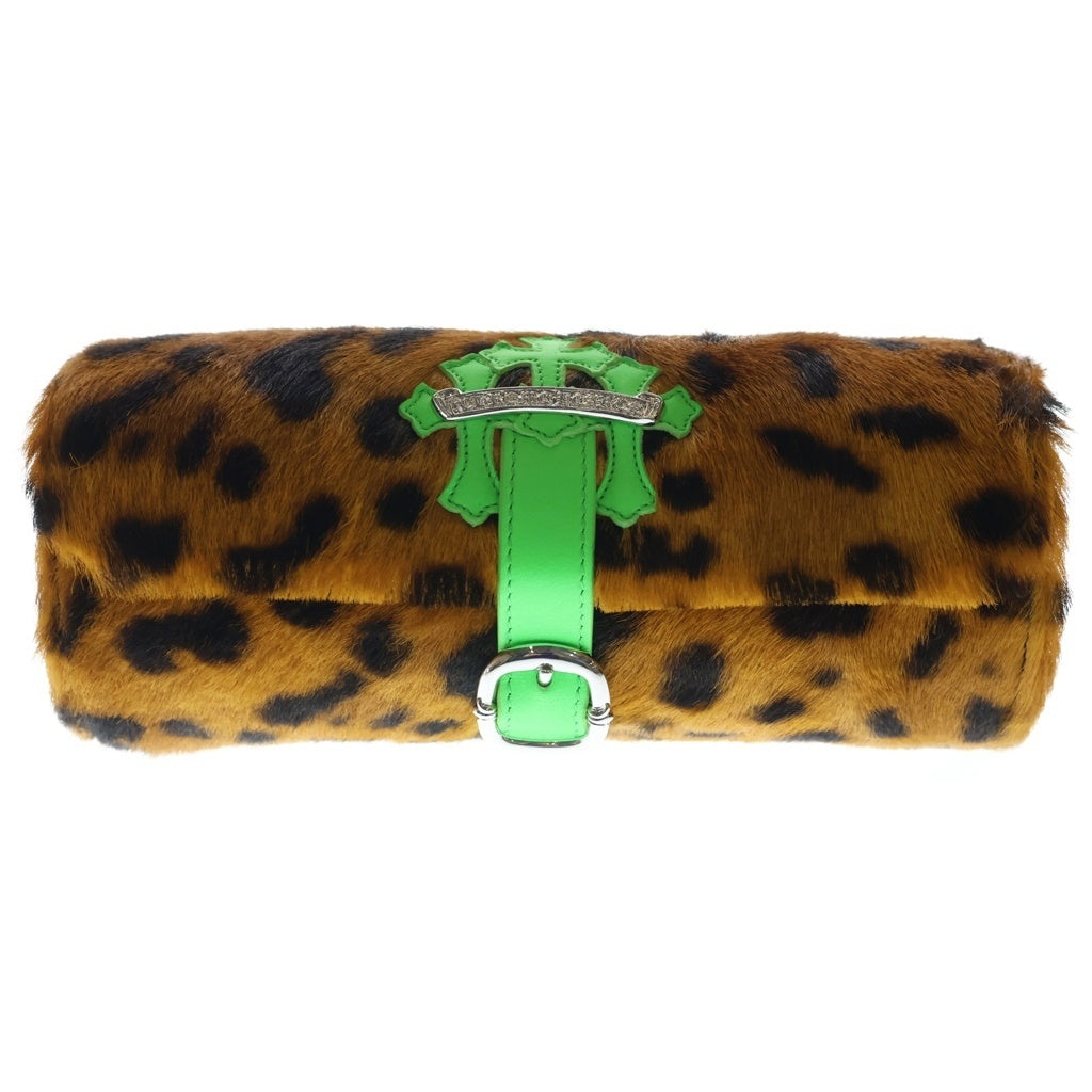 CHROME HEARTS(クロムハーツ) JEWELRY ROLL 3CEMETERY ジュエリーロール 3セメタリークロス ハラコ 時計入れ ブラウン/グリーン