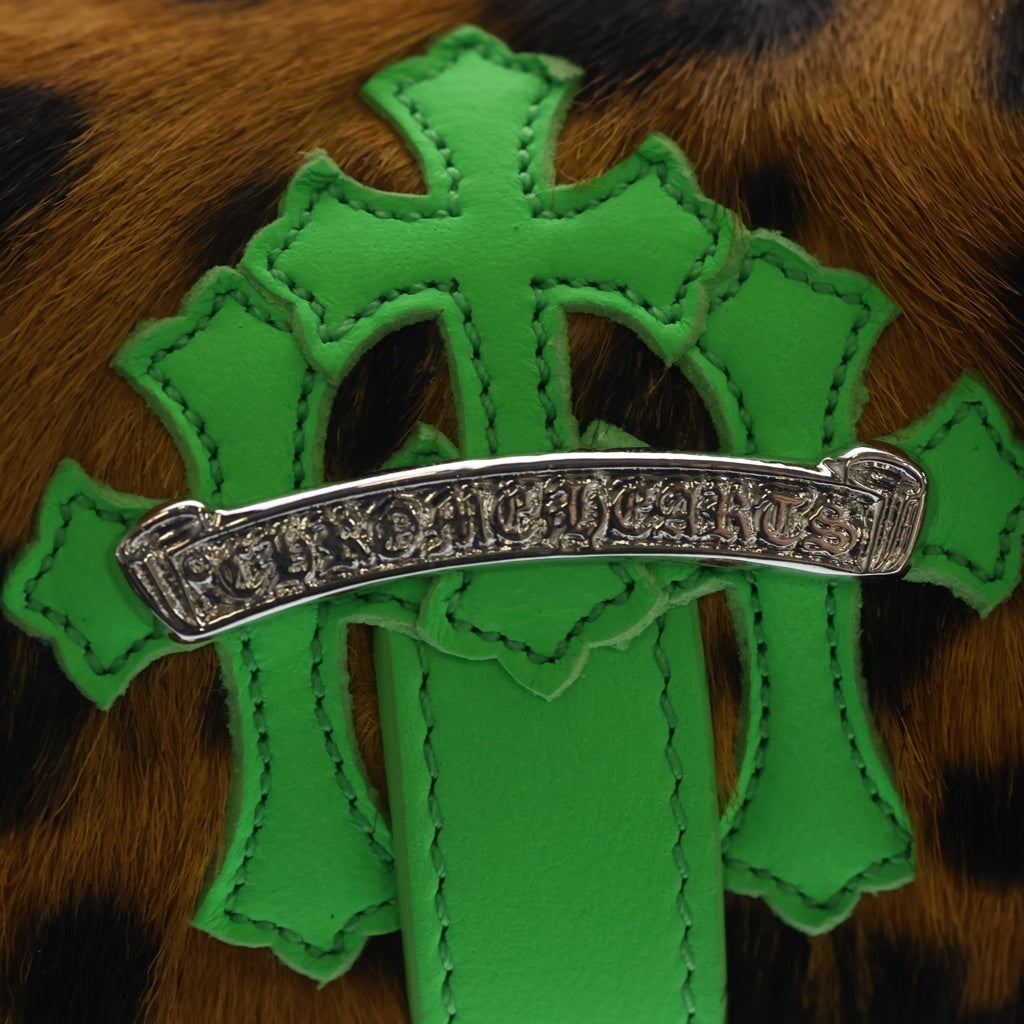 CHROME HEARTS(クロムハーツ) JEWELRY ROLL 3CEMETERY ジュエリーロール 3セメタリークロス ハラコ 時計入れ ブラウン/グリーン