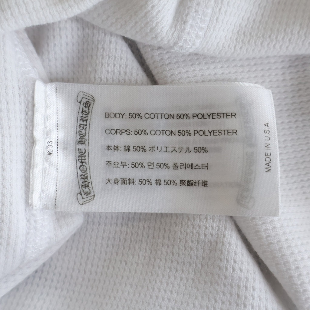 CHROME HEARTS(クロムハーツ) THERMAL L/S TEE アーム英字ロゴプリント サーマル 長袖Tシャツ ロンT ロングスリーブカットソー ホワイト