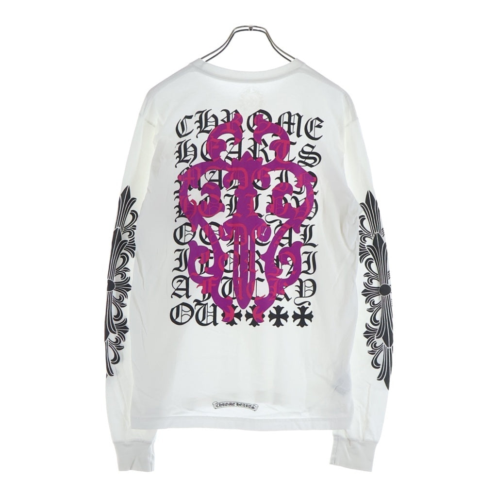 CHROME HEARTS(クロムハーツ) Vine Dagger ヴァインダガー アームフローラル 長袖Tシャツ ロンT ロングスリーブ ホワイト