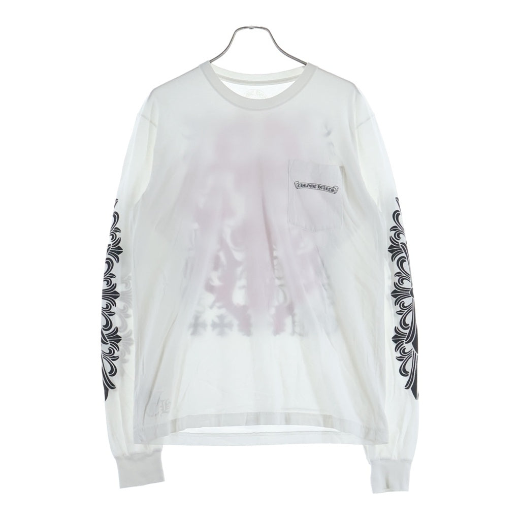 CHROME HEARTS(クロムハーツ) Vine Dagger ヴァインダガー アームフローラル 長袖Tシャツ ロンT ロングスリーブ ホワイト