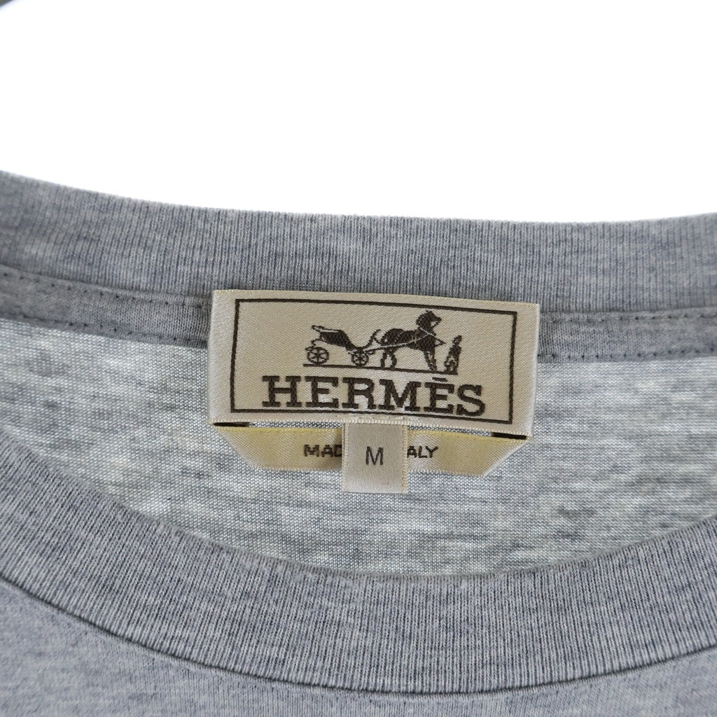 HERMES(エルメス) パズル・エケストル ミニレザーパッチ 半袖Tシャツ カットソー グレー