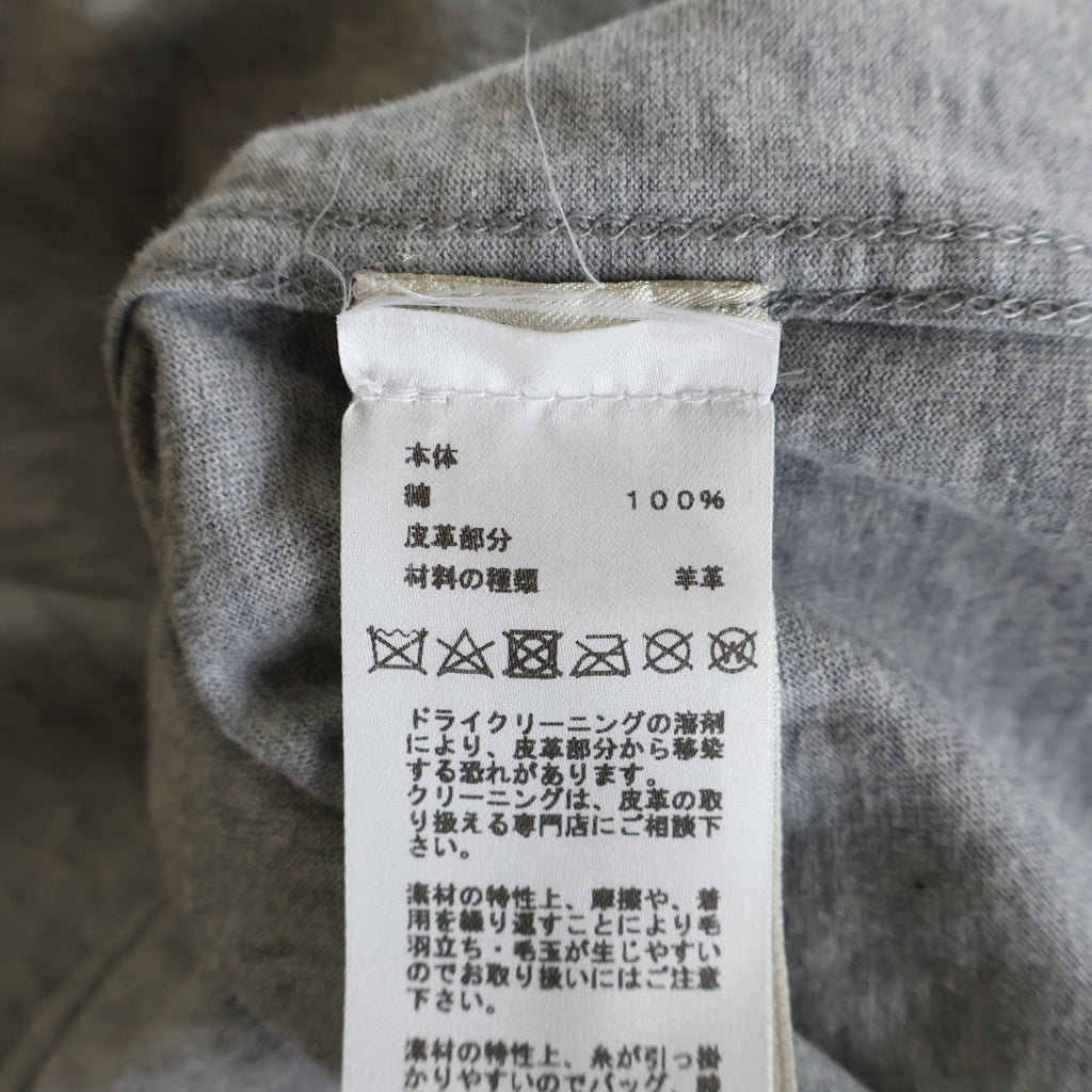 HERMES(エルメス) パズル・エケストル ミニレザーパッチ 半袖Tシャツ カットソー グレー