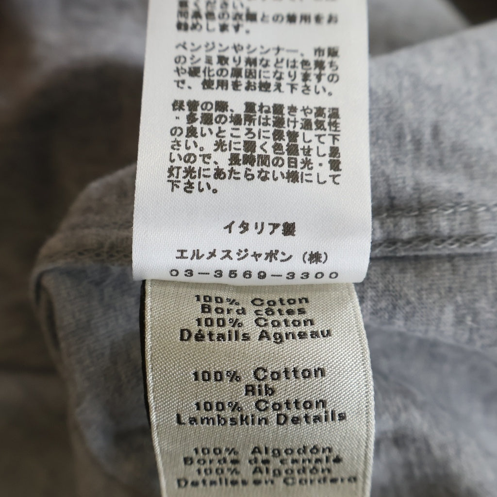 HERMES(エルメス) パズル・エケストル ミニレザーパッチ 半袖Tシャツ カットソー グレー