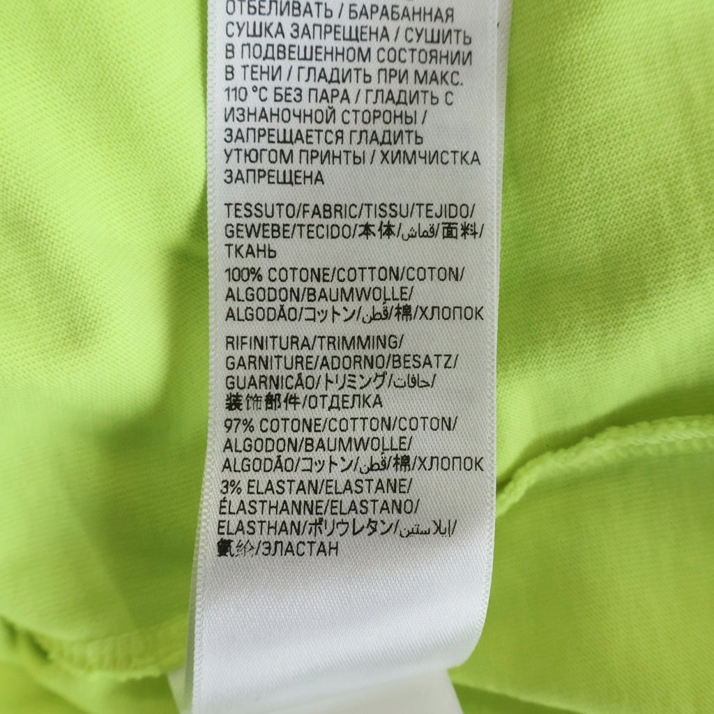 BALENCIAGA(バレンシアガ) デストロイ加工 テープロゴ クルーネック半袖Tシャツ カットソー イエロー 739784 T0VA9