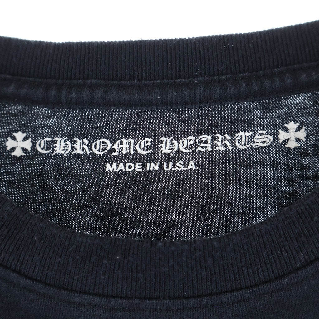 CHROME HEARTS(クロムハーツ) American Flag Back Scroll Logo Label L/S Tee 星条旗 アメリカンフラッグ 長袖Tシャツ カットソー ブラック