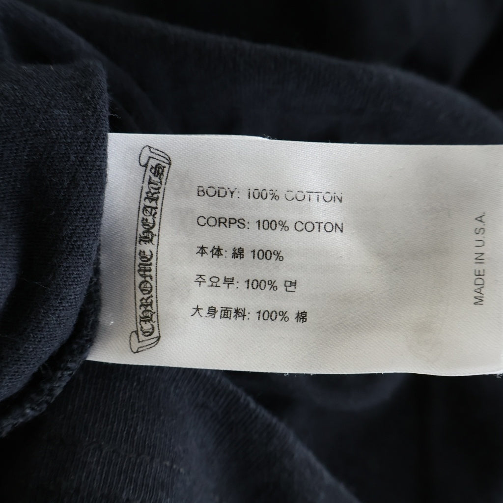 CHROME HEARTS(クロムハーツ) American Flag Back Scroll Logo Label L/S Tee 星条旗 アメリカンフラッグ 長袖Tシャツ カットソー ブラック
