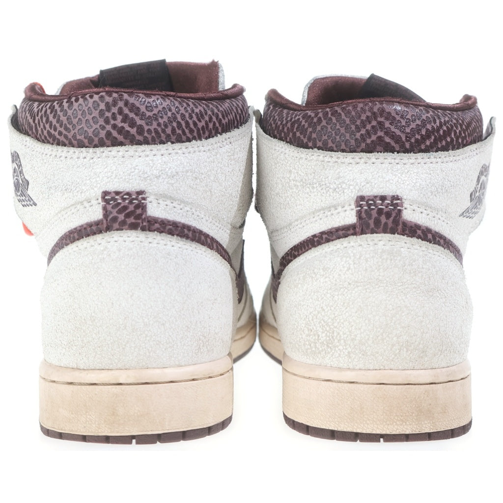NIKE(ナイキ) ×A MA MANIERE AIR JORDAN 1 RETRO HIGH OG SAIL AND BURGUNDY アマニエール エアジョーダン1 レザーハイカットスニーカー ホワイト US10/28cm DO7097-100