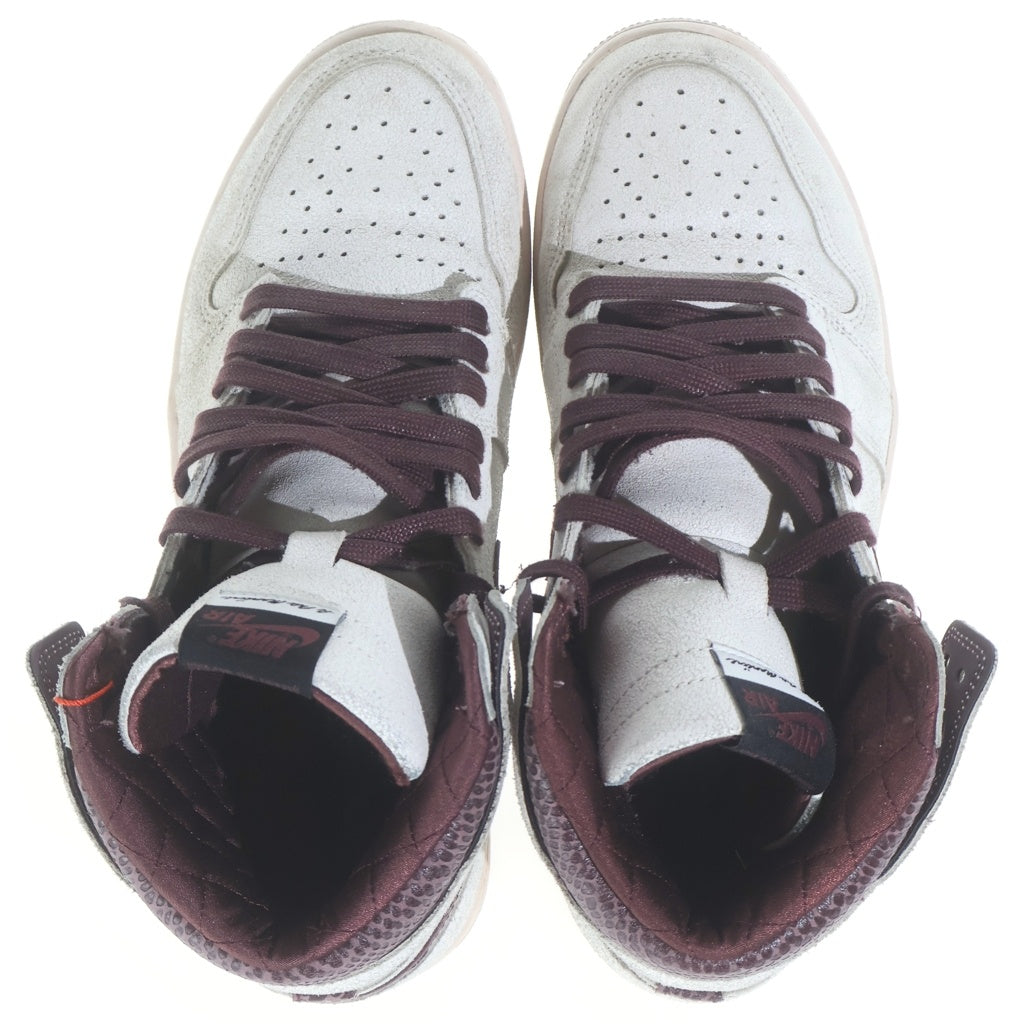 NIKE(ナイキ) ×A MA MANIERE AIR JORDAN 1 RETRO HIGH OG SAIL AND BURGUNDY アマニエール エアジョーダン1 レザーハイカットスニーカー ホワイト US10/28cm DO7097-100