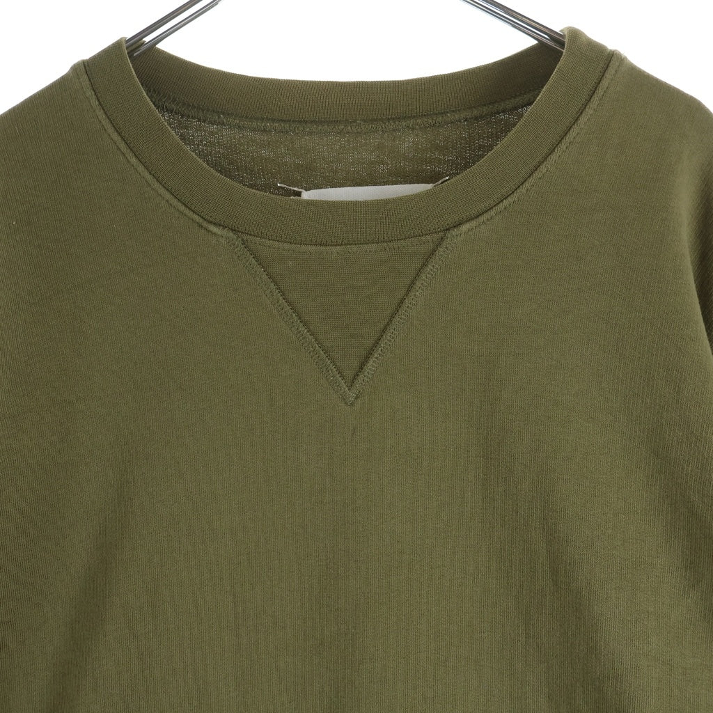 Maison Margiela(メゾンマルジェラ) レザーエルボーパッチ クルーネックトレーナー スウェット カーキ S50GU0040 S25332