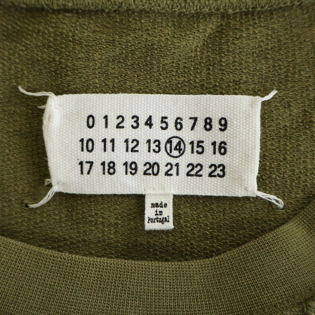 Maison Margiela(メゾンマルジェラ) レザーエルボーパッチ クルーネックトレーナー スウェット カーキ S50GU0040 S25332