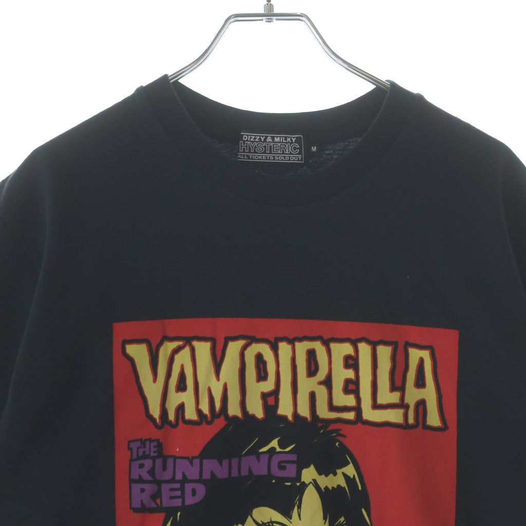 HYSTERIC GLAMOUR(ヒステリックグラマー) 25SS VAMPIRELLA フロントプリント 半袖Tシャツカットソー 02251CT44 ブラック 02251CT44