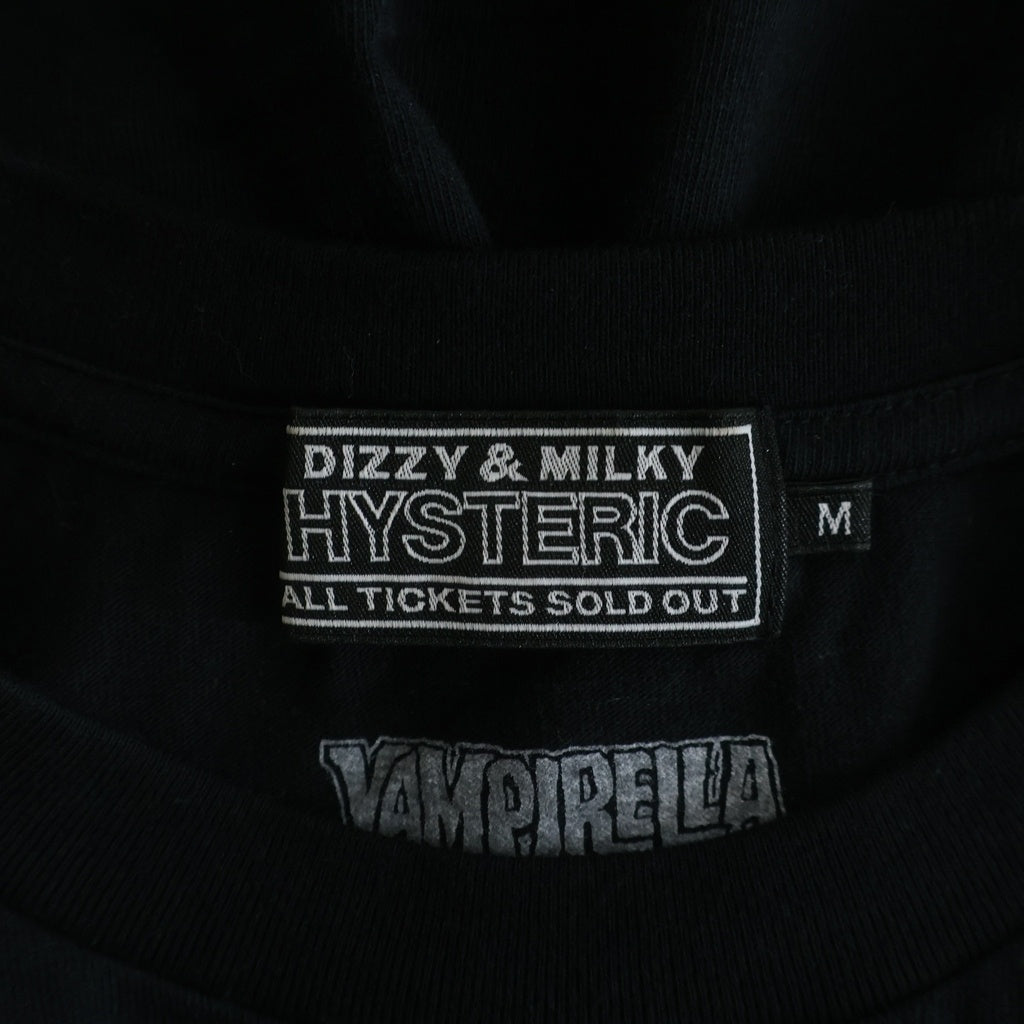 HYSTERIC GLAMOUR(ヒステリックグラマー) 25SS VAMPIRELLA フロントプリント 半袖Tシャツカットソー 02251CT44 ブラック 02251CT44