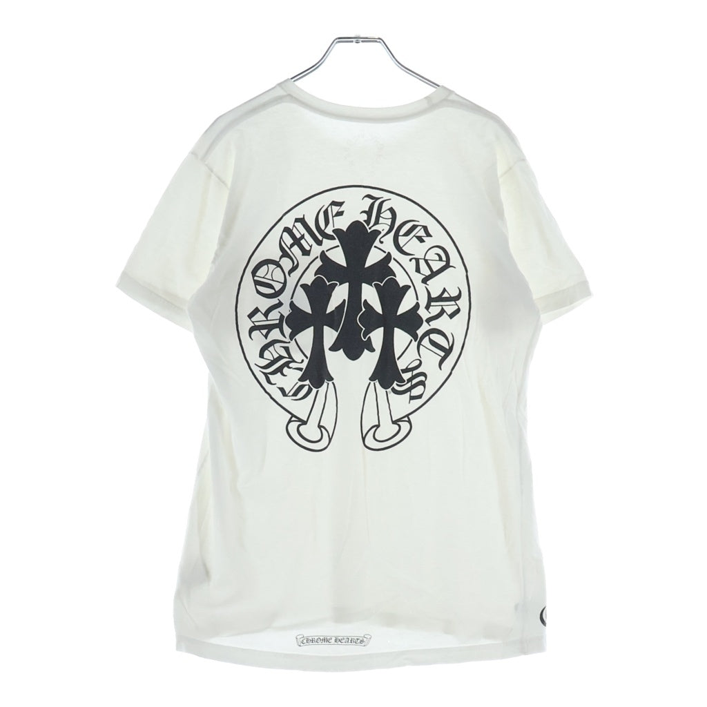 CHROME HEARTS(クロムハーツ) Cemetery Triple Cross Horseshoe セメタリー トリプルクロス ホースシュー 半袖Tシャツカットソー ホワイト