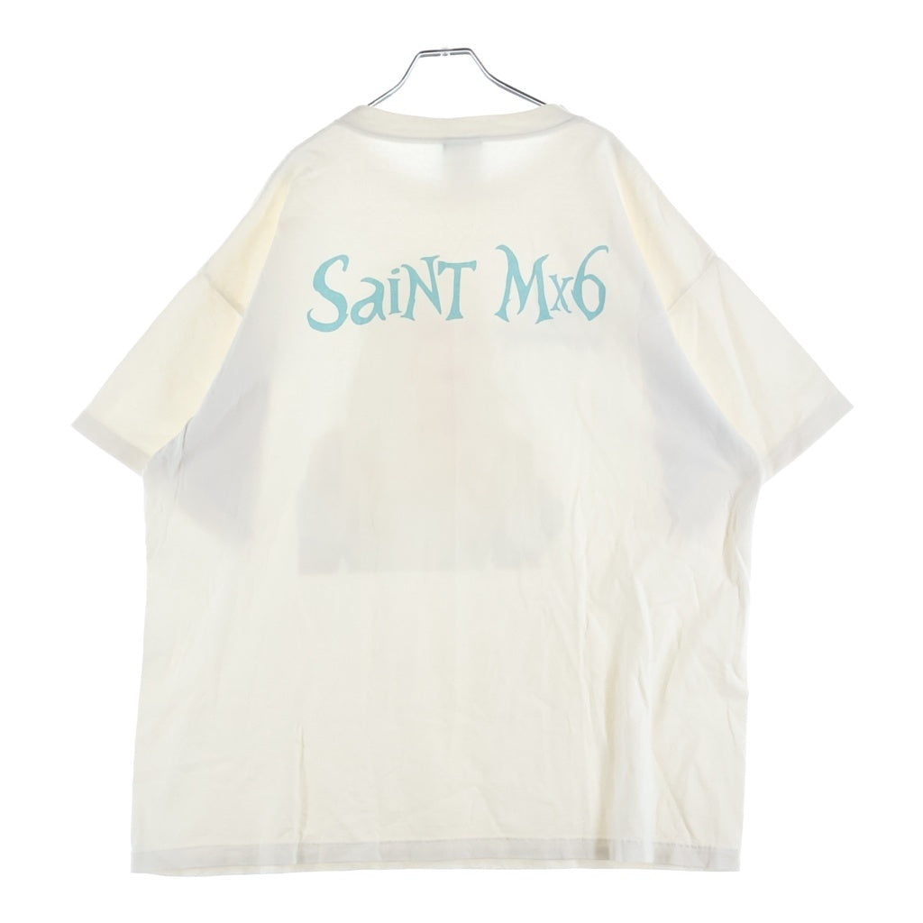 SAINT MICHAEL(セントマイケル) 23SS DS SS TEE QN ALICE IN WONDERLAND アリスインワンダーランド フロントプリント ホワイト SM-S23-0000-123 SM-S23-0000-123