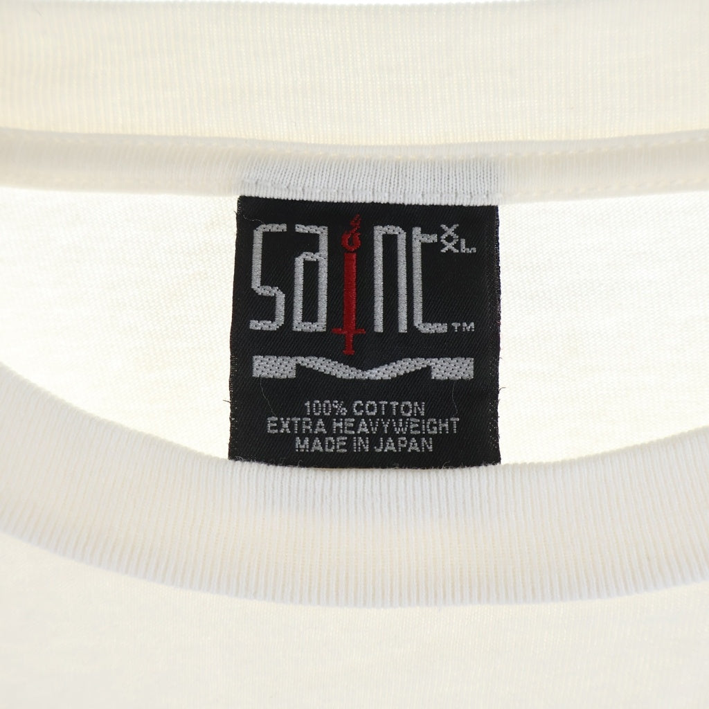 SAINT MICHAEL(セントマイケル) 23SS DS SS TEE QN ALICE IN WONDERLAND アリスインワンダーランド フロントプリント ホワイト SM-S23-0000-123 SM-S23-0000-123