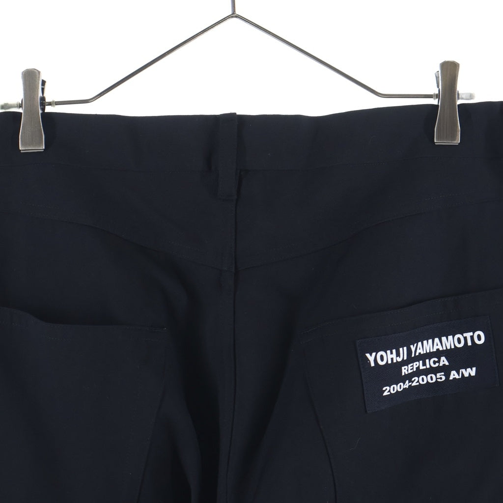 Yohji Yamamoto POUR HOMME(ヨウジヤマモト プールオム) 04AW REPLICA 復刻 スラックスパンツ ブラック HC-P88-537