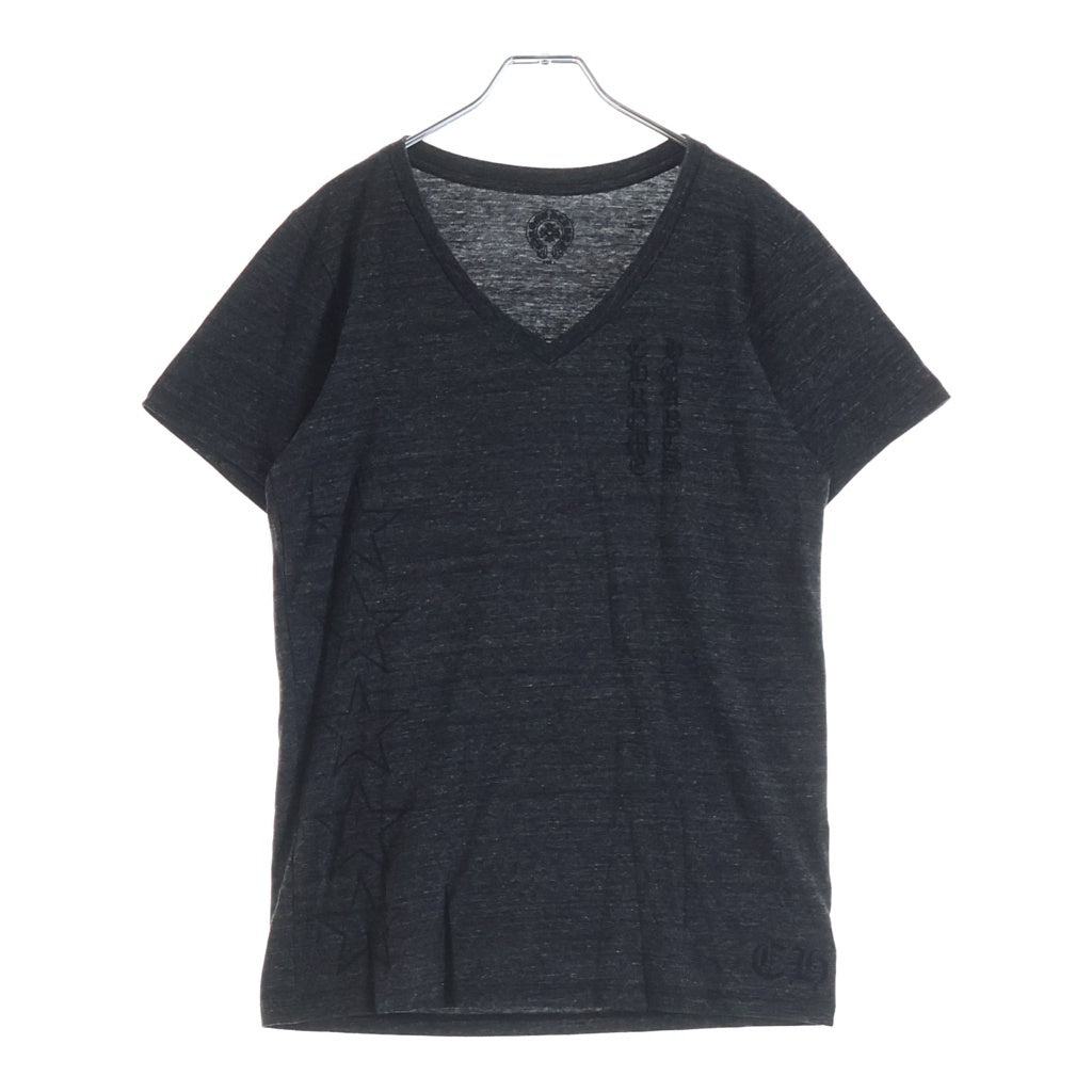 CHROME HEARTS(クロムハーツ) OLD T-BAR STAR LOGO ティーバースタープリント Vネック 半袖Tシャツカットソー グレー