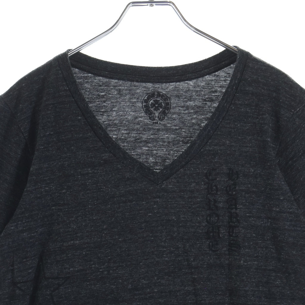 CHROME HEARTS(クロムハーツ) OLD T-BAR STAR LOGO ティーバースタープリント Vネック 半袖Tシャツカットソー グレー