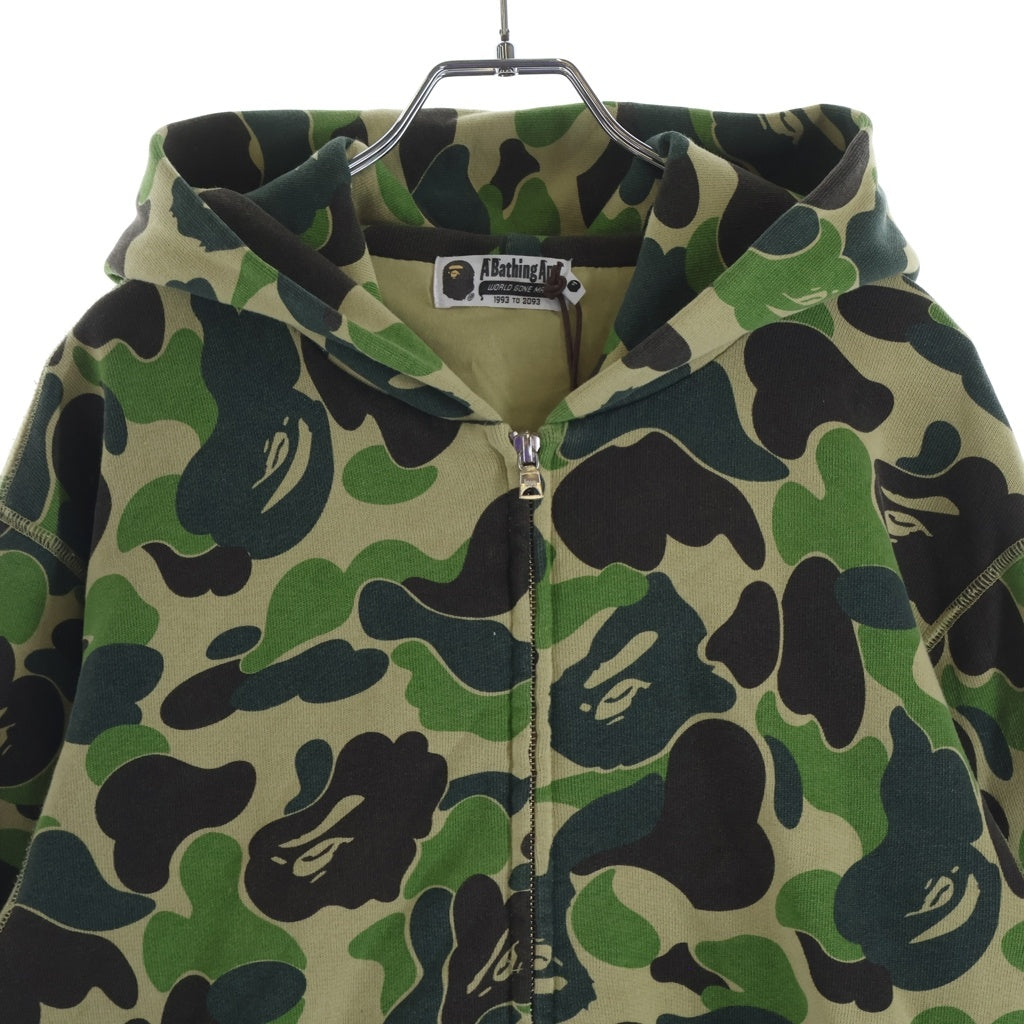 A BATHING APE(アベイシングエイプ) CAMO HEAVY WASH ZIP HOODIE カモ ヘビー ウォッシュ ジップフーディー グリーン/ブラウン 001ZPM301308M