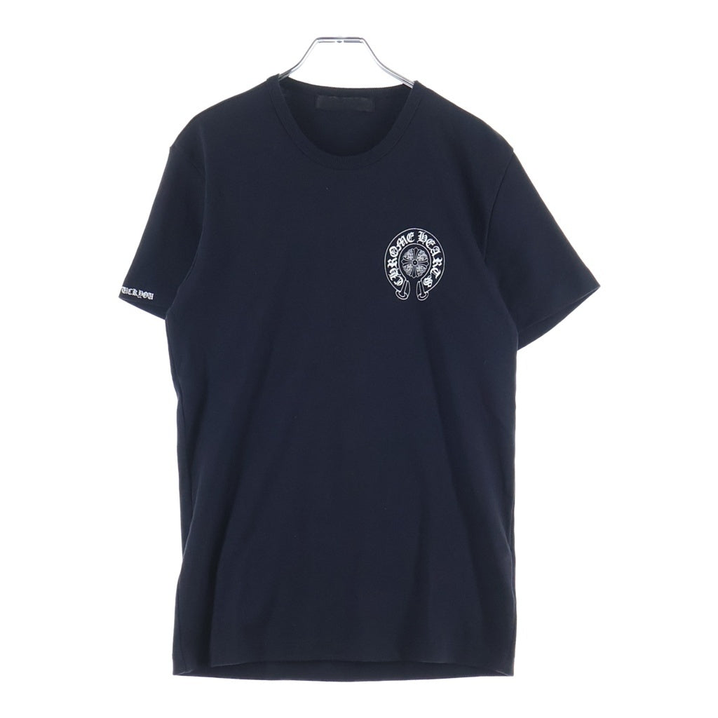 CHROME HEARTS(クロムハーツ) CH S/S Back Cemetery Cross バックセメタリークロス ホースシュープリント 半袖コットンTシャツ レディース ブラック -