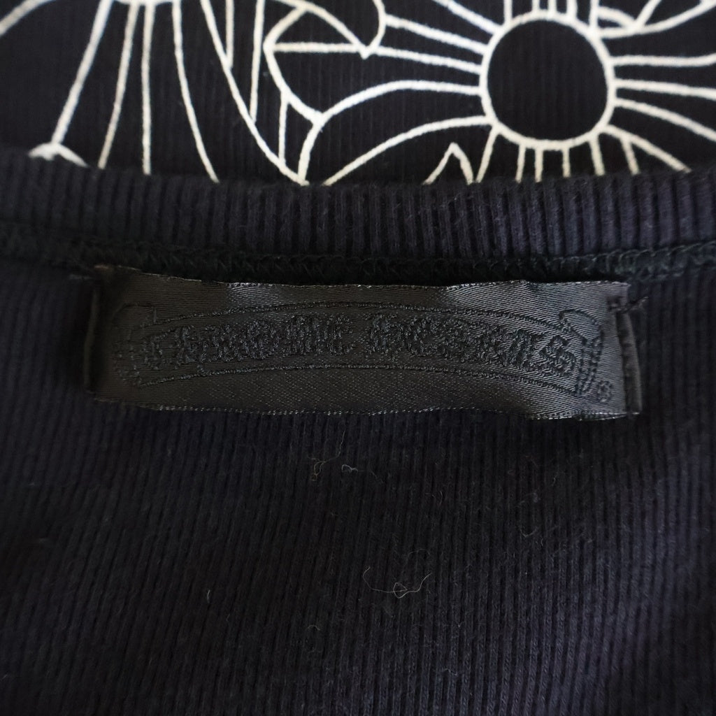 CHROME HEARTS(クロムハーツ) CH S/S Back Cemetery Cross バックセメタリークロス ホースシュープリント 半袖コットンTシャツ レディース ブラック -