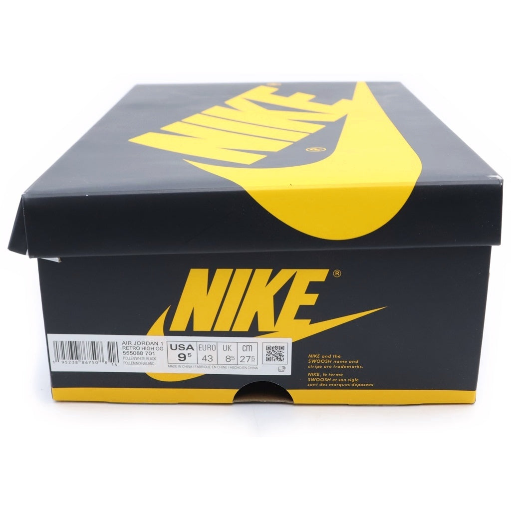 NIKE(ナイキ) AIR JORDAN 1 RETRO HIGH OG POLLEN 555088-701 エアジョーダン レトロ パラン ハイカットスニーカー US9.5/27.5cm イエロー/ブラック