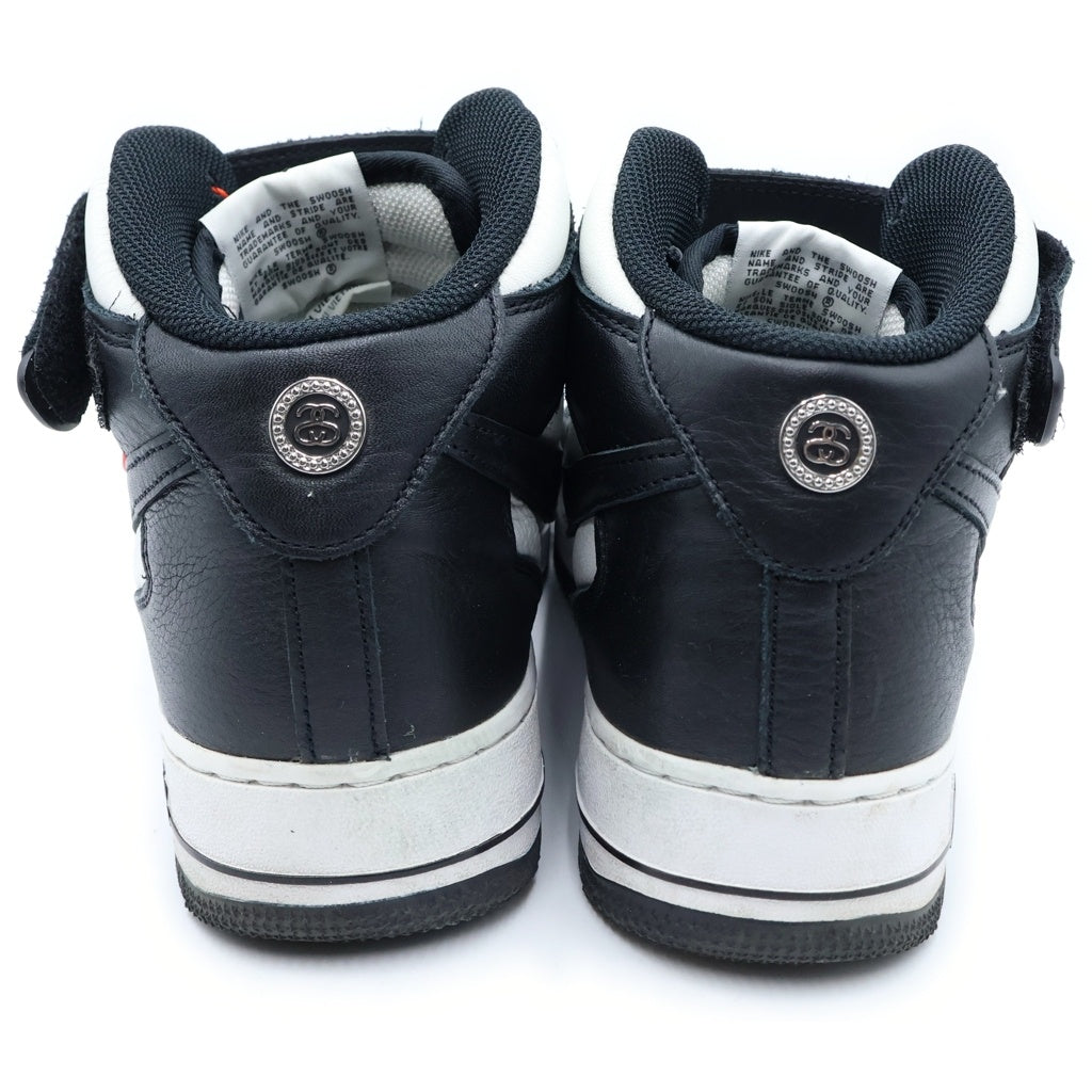 NIKE(ナイキ) ×STUSSY AIR FORCE 1 MID ステューシー エアフォース1 ミッドカットスニーカー ホワイト/ブラック US10/28cm DJ7840-002