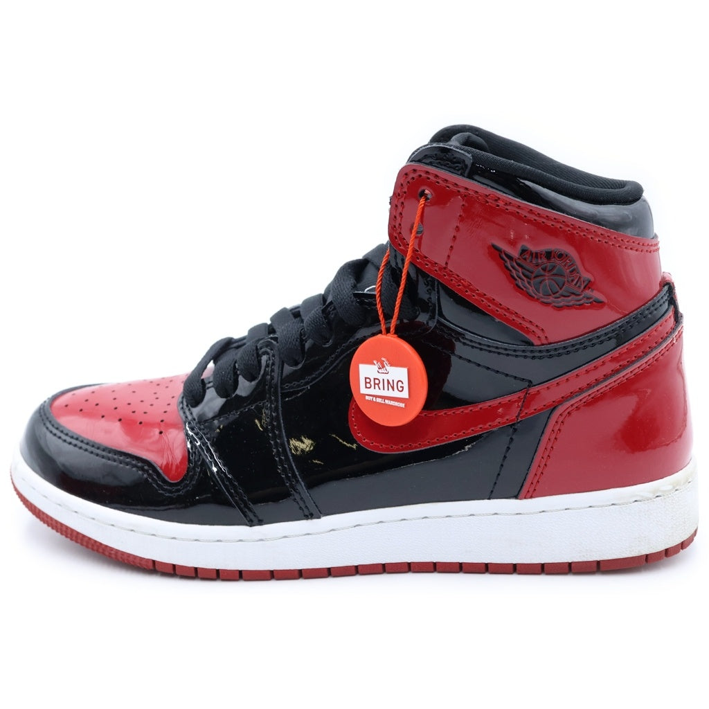 NIKE(ナイキ) GS Air Jordan 1 High OG Patent Bred エアジョーダン1 パテントブレッド ハイカットスニーカー ブラック/レッド US6/24cm 575441-063
