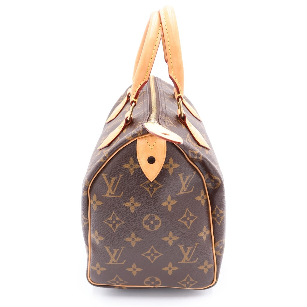LOUIS VUITTON(ルイヴィトン) モノグラム スピーディ25 ハンドバッグ ボストンバッグ ブラウン レザー×PVC M41528 ゴールド金具 レディース