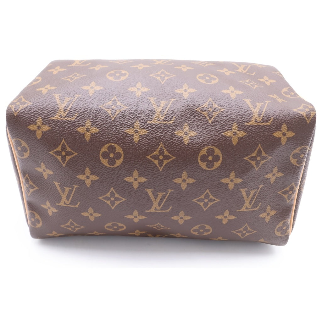 LOUIS VUITTON(ルイヴィトン) モノグラム スピーディ25 ハンドバッグ ボストンバッグ ブラウン レザー×PVC M41528 ゴールド金具 レディース