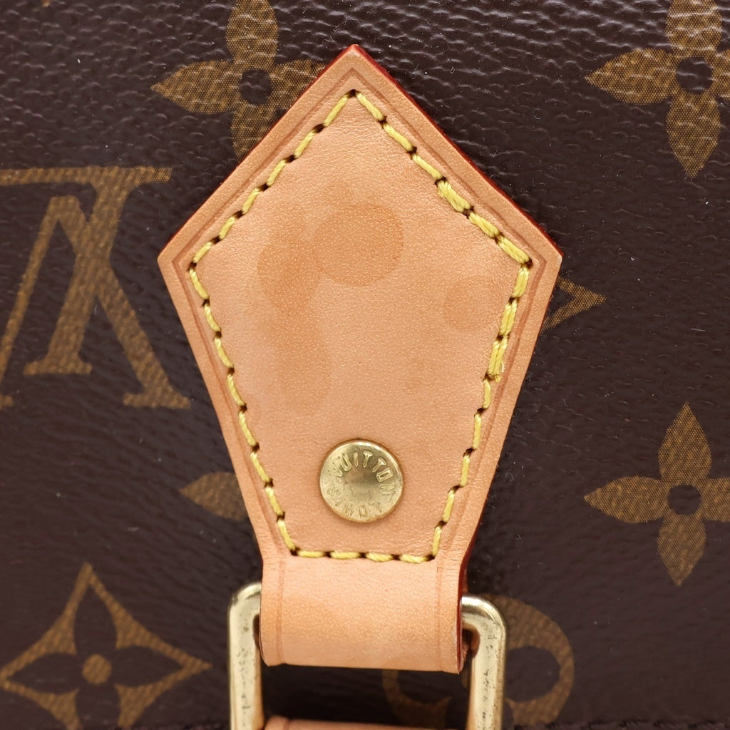 LOUIS VUITTON(ルイヴィトン) モノグラム スピーディ25 ハンドバッグ ボストンバッグ ブラウン レザー×PVC M41528 ゴールド金具 レディース
