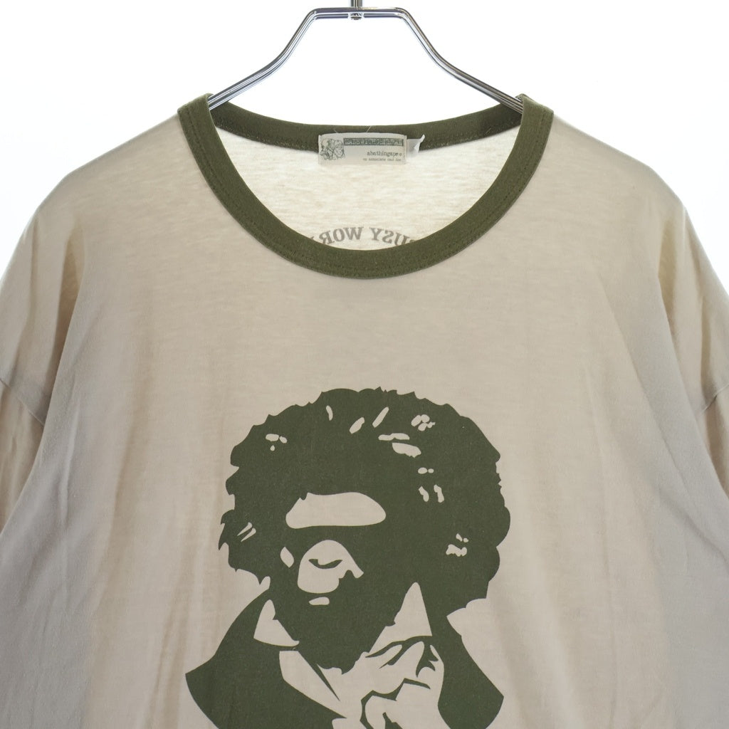 A BATHING APE(アベイシングエイプ) ベートーヴェン サルカモロゴ 長袖Tシャツ カットソー ブラウン