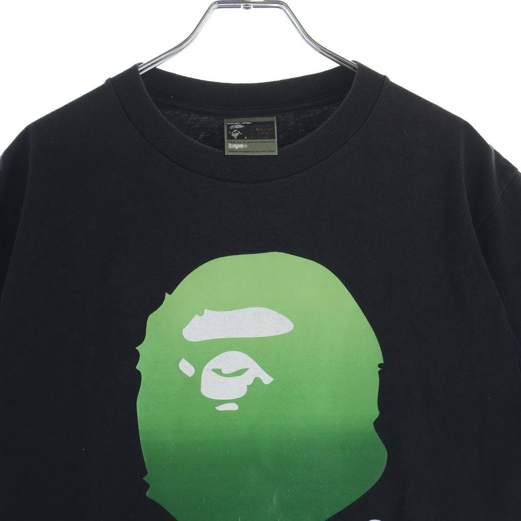 A BATHING APE(アベイシングエイプ) 90s グラデーション サルカモロゴ 半袖Tシャツ カットソー ブラック/グリーン