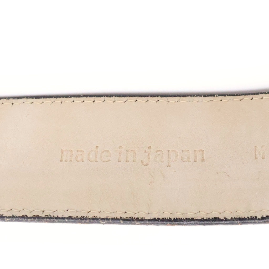 A BATHING APE(アベイシングエイプ) BAPE プレートロゴ レザーベルト シルバー/グレー