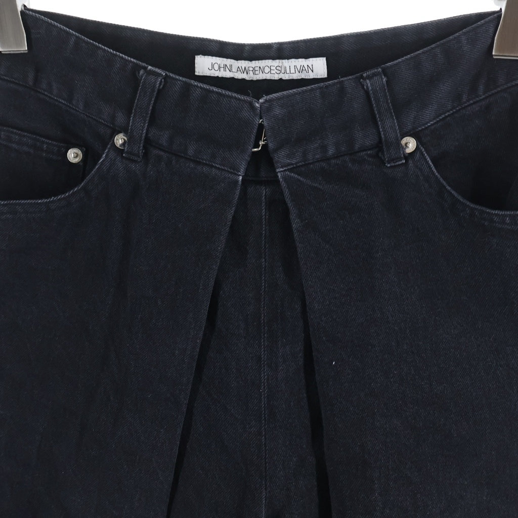 JOHN LAWRENCE SULLIVAN(ジョンローレンスサリバン) RIGID DENIM WIDE PANTS リジット コットン デニムワイドパンツ ブラック JLS-02-16