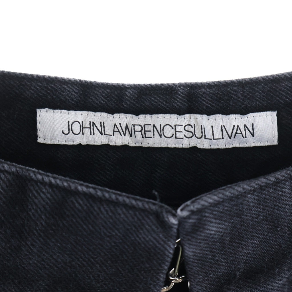 JOHN LAWRENCE SULLIVAN(ジョンローレンスサリバン) RIGID DENIM WIDE PANTS リジット コットン デニムワイドパンツ ブラック JLS-02-16