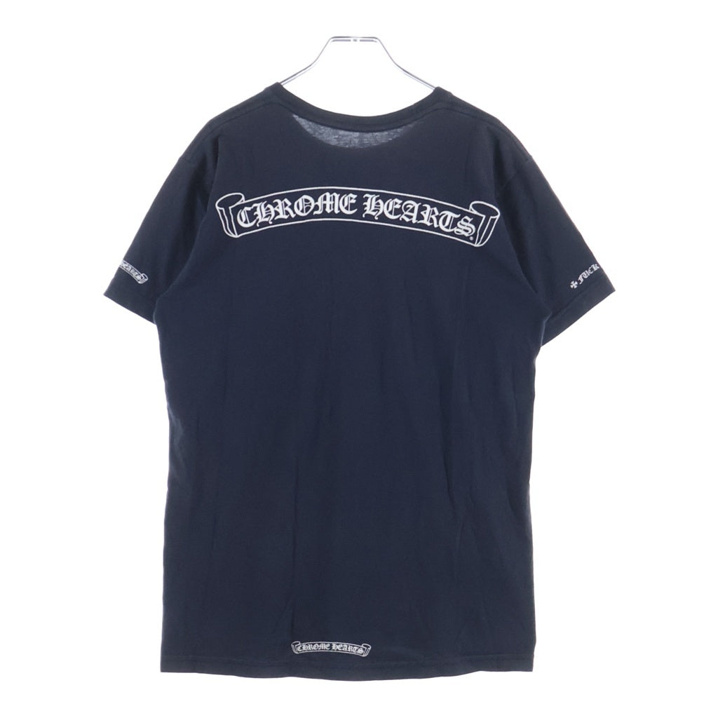 CHROME HEARTS(クロムハーツ) SCROLL LABEL T-SHIRT スクロールラベルプリント クルーネックポケット 英字プリント 半袖Tシャツ カットソー ブラック