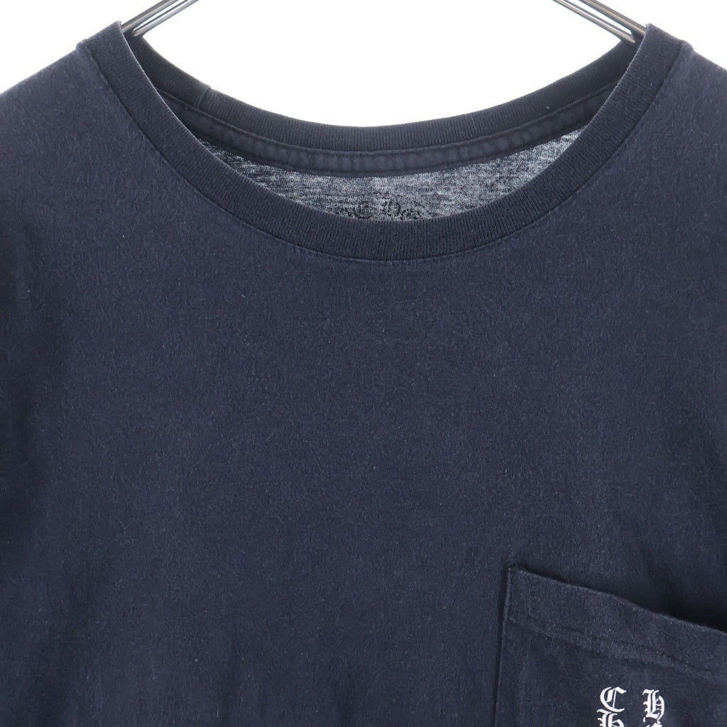 CHROME HEARTS(クロムハーツ) SCROLL LABEL T-SHIRT スクロールラベルプリント クルーネックポケット 英字プリント 半袖Tシャツ カットソー ブラック