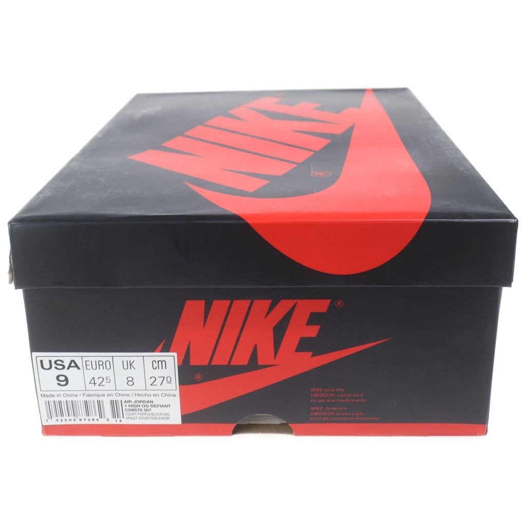 NIKE SB(ナイキエスビー) AIR JORDAN 1 HIGH OG DEFIANT LA TO CHICAGO エアジョーダン1 エルエートゥーシカゴ ハイカットスニーカー ホワイト/パープル US9/27cm CD6578-507