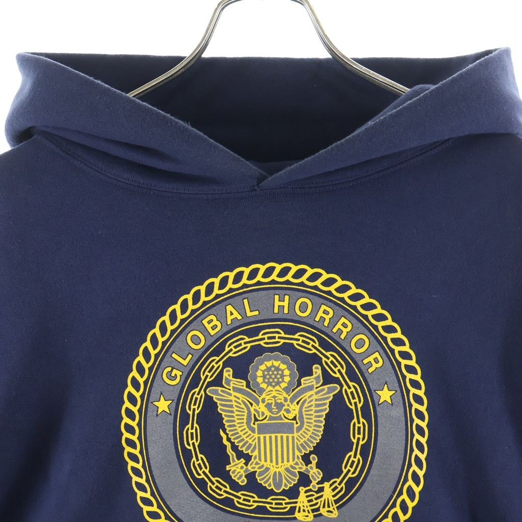 SAINT MICHAEL(セントマイケル) 25AW HOODIE SAINT NAVY ロゴプリント プルオーバーパーカー スウェット ネイビー SM-HR1-0000-055